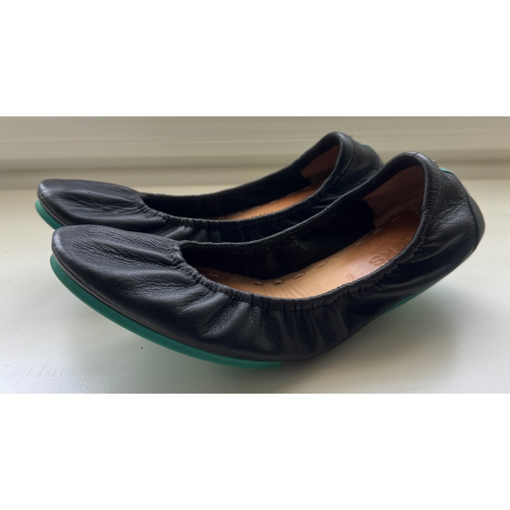 Tieks Black Leather Ballet Flats Comfortable Everyday Shoes Size 8‎ EUC